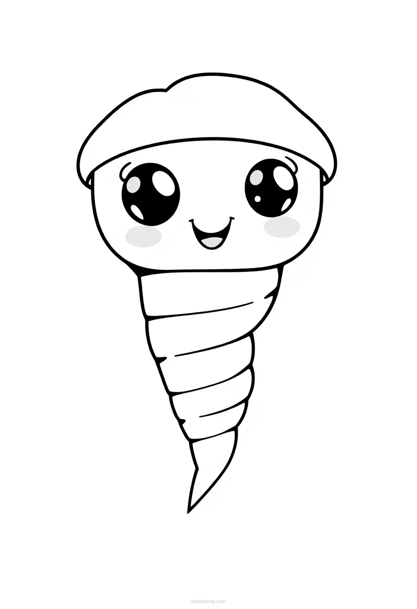 Tornado coloring page for kids