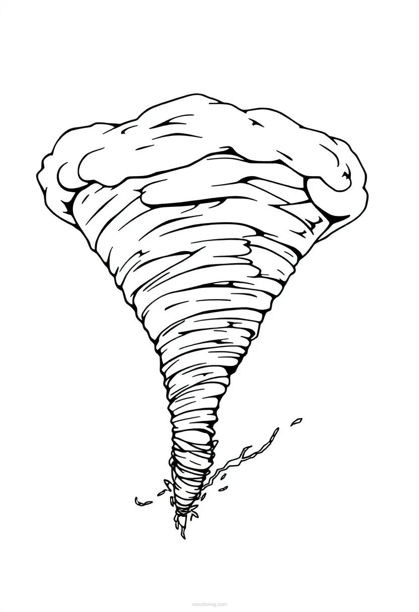 Tornado coloring page for kids