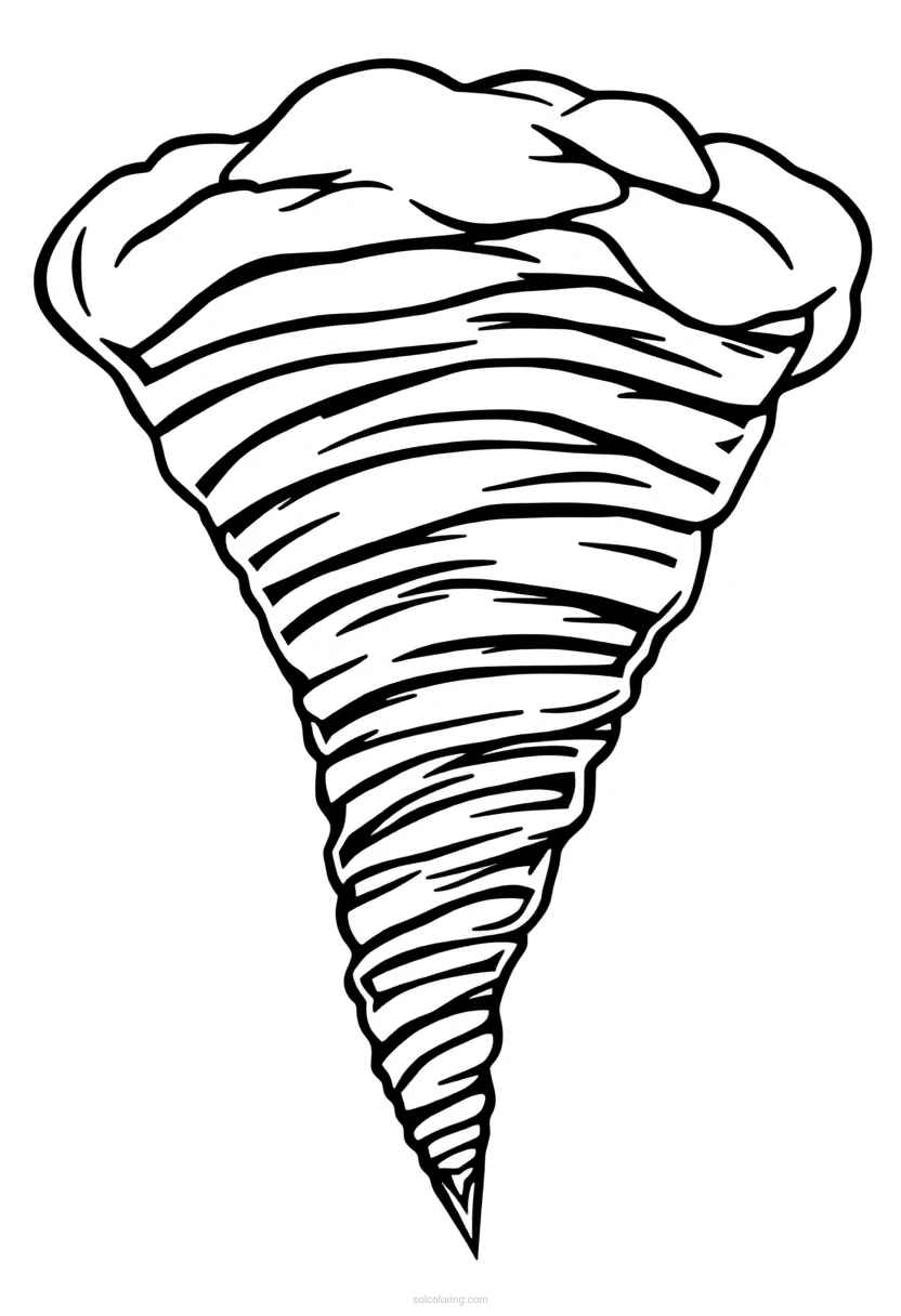 Tornado coloring page for kids