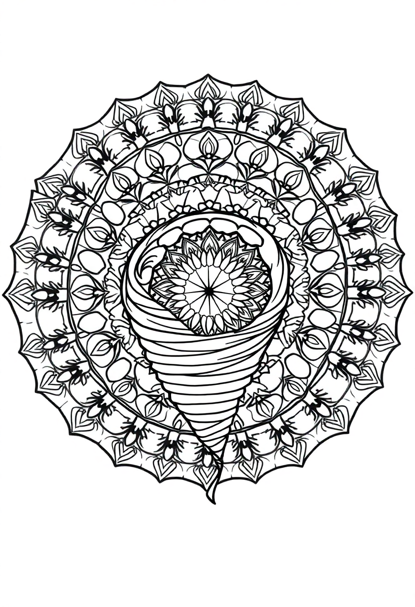 Tornado coloring page, free printable