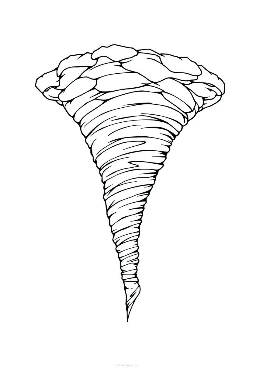 Tornado coloring page for kids