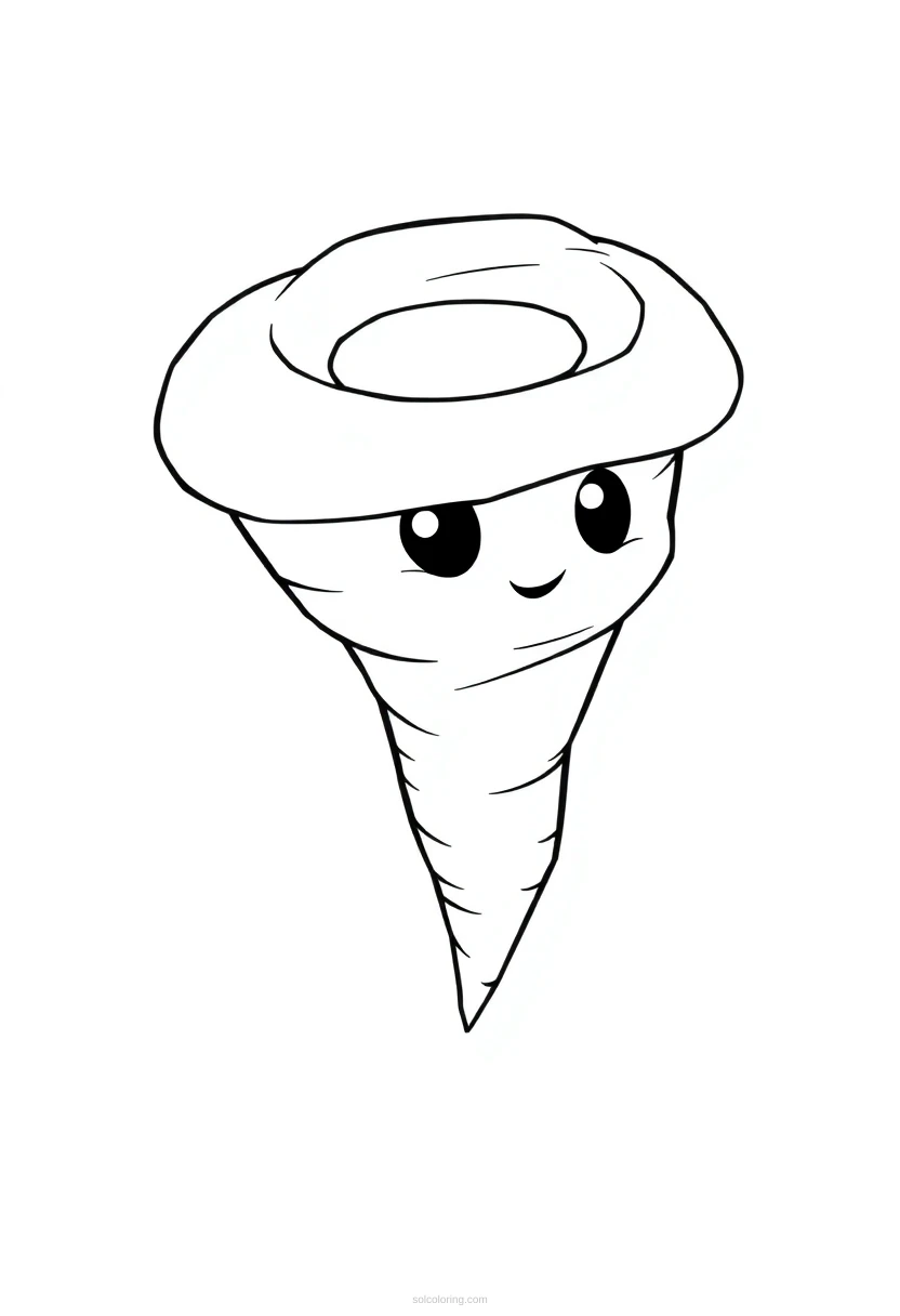 Tornado coloring page for kids