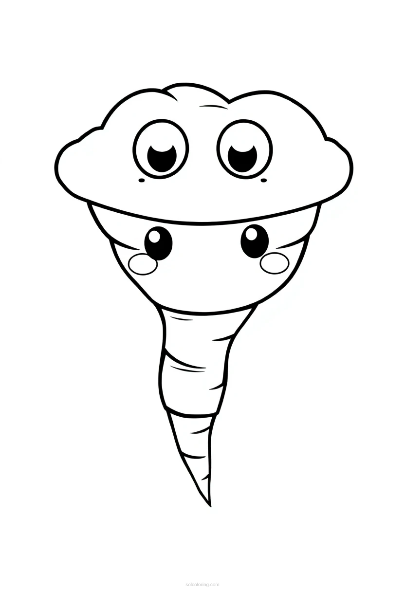 Tornado coloring page for kids