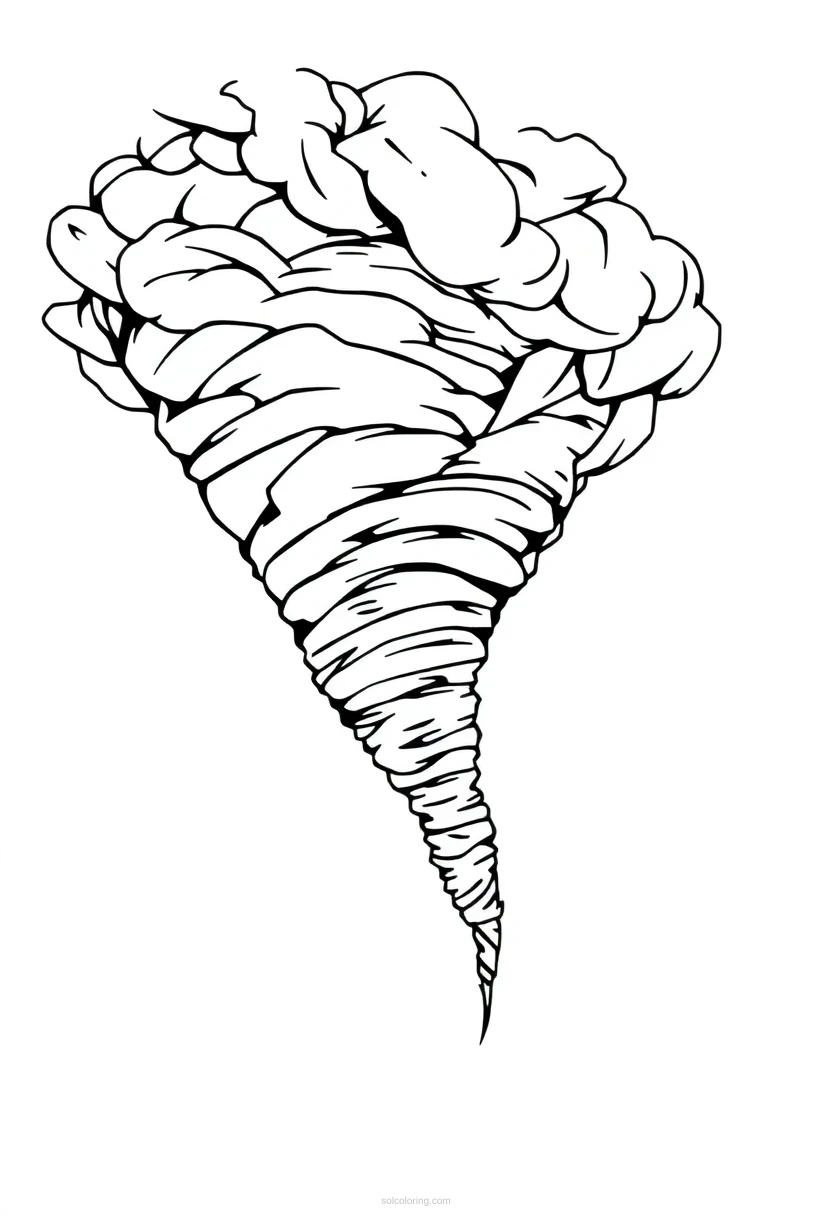 Tornado coloring page for kids