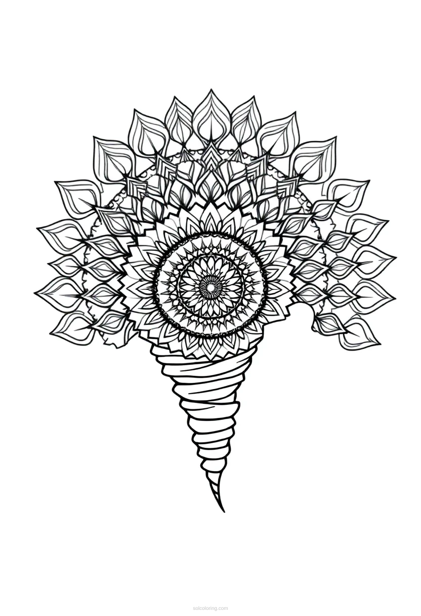 Tornado coloring page for kids