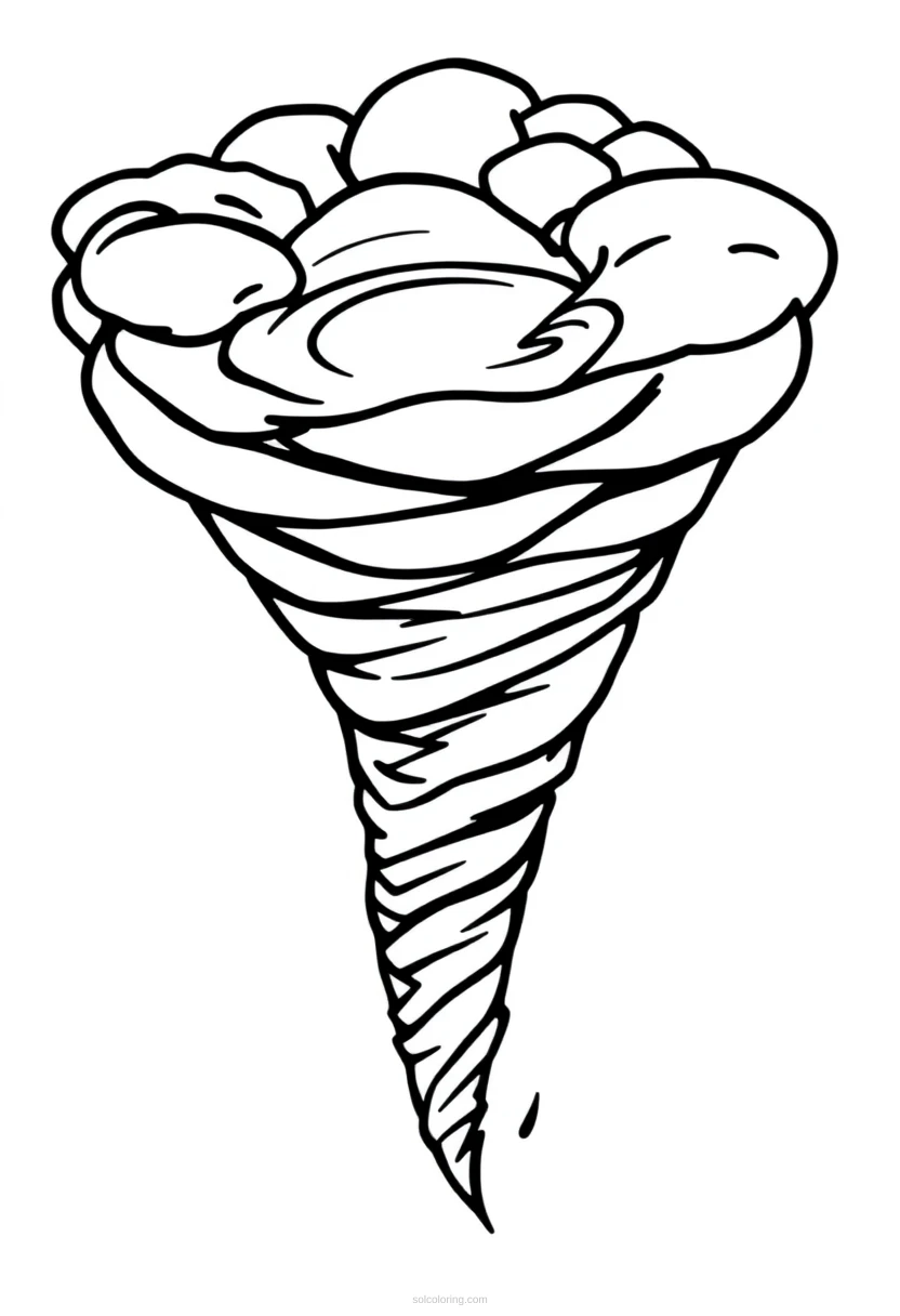 Tornado coloring page for kids