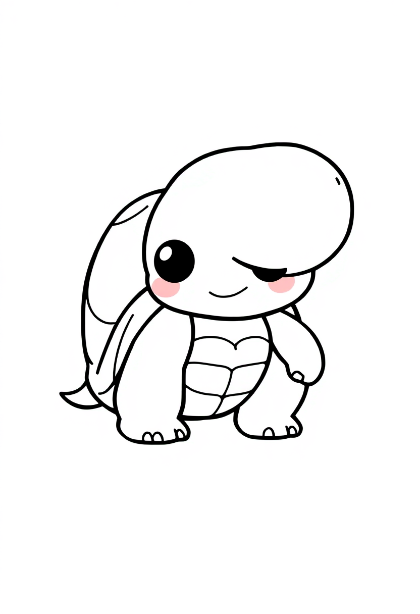 Tortoise coloring page, free printable standard style for kids and adults