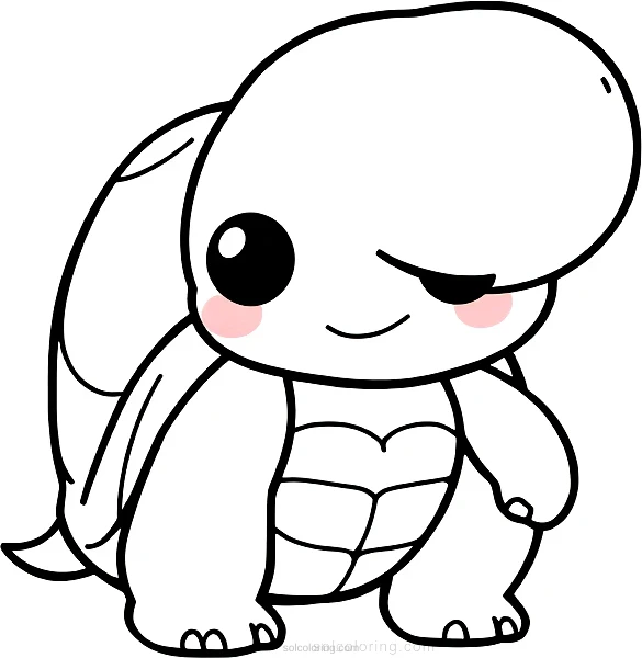 Tortoise coloring page for kids
