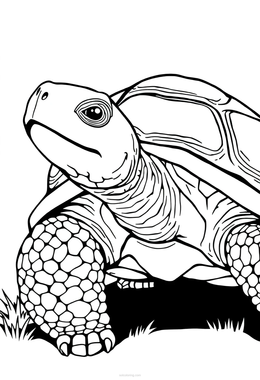 Tortoise coloring page for kids