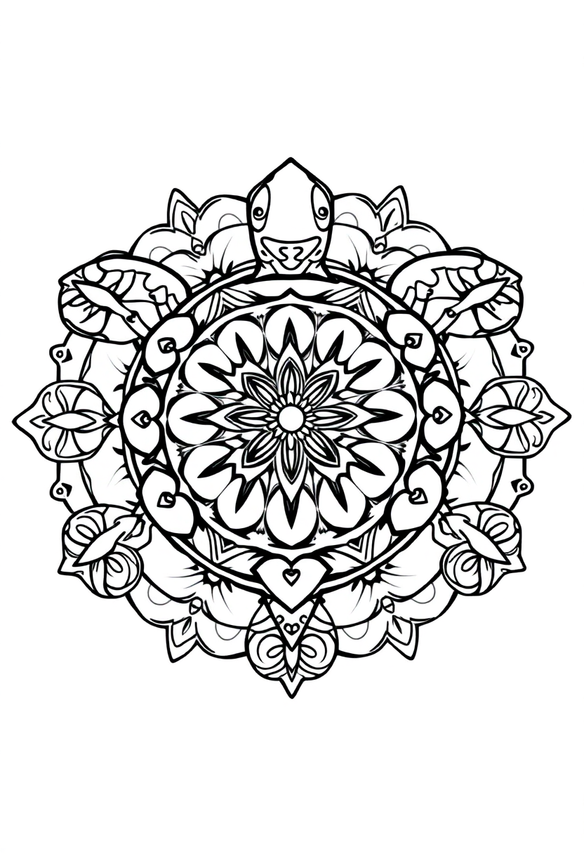 Tortoise coloring page, free printable