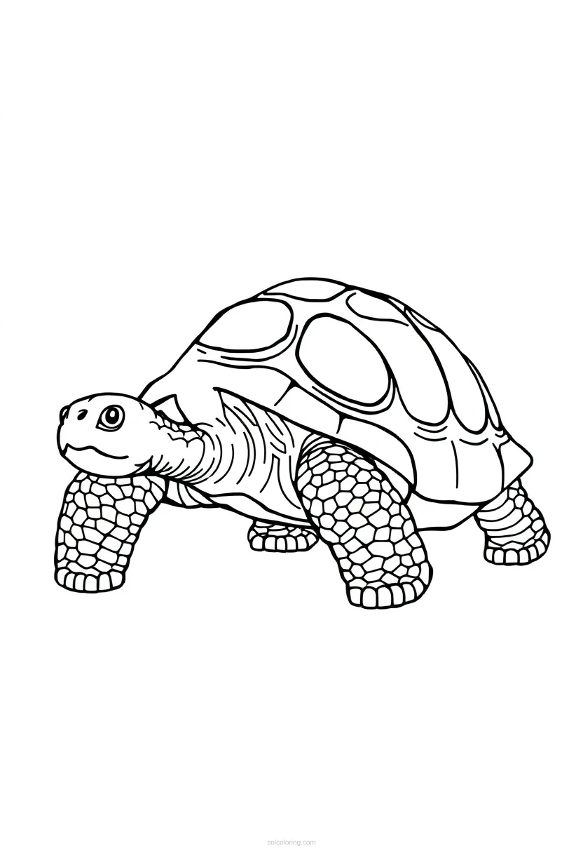 Tortoise coloring page for kids