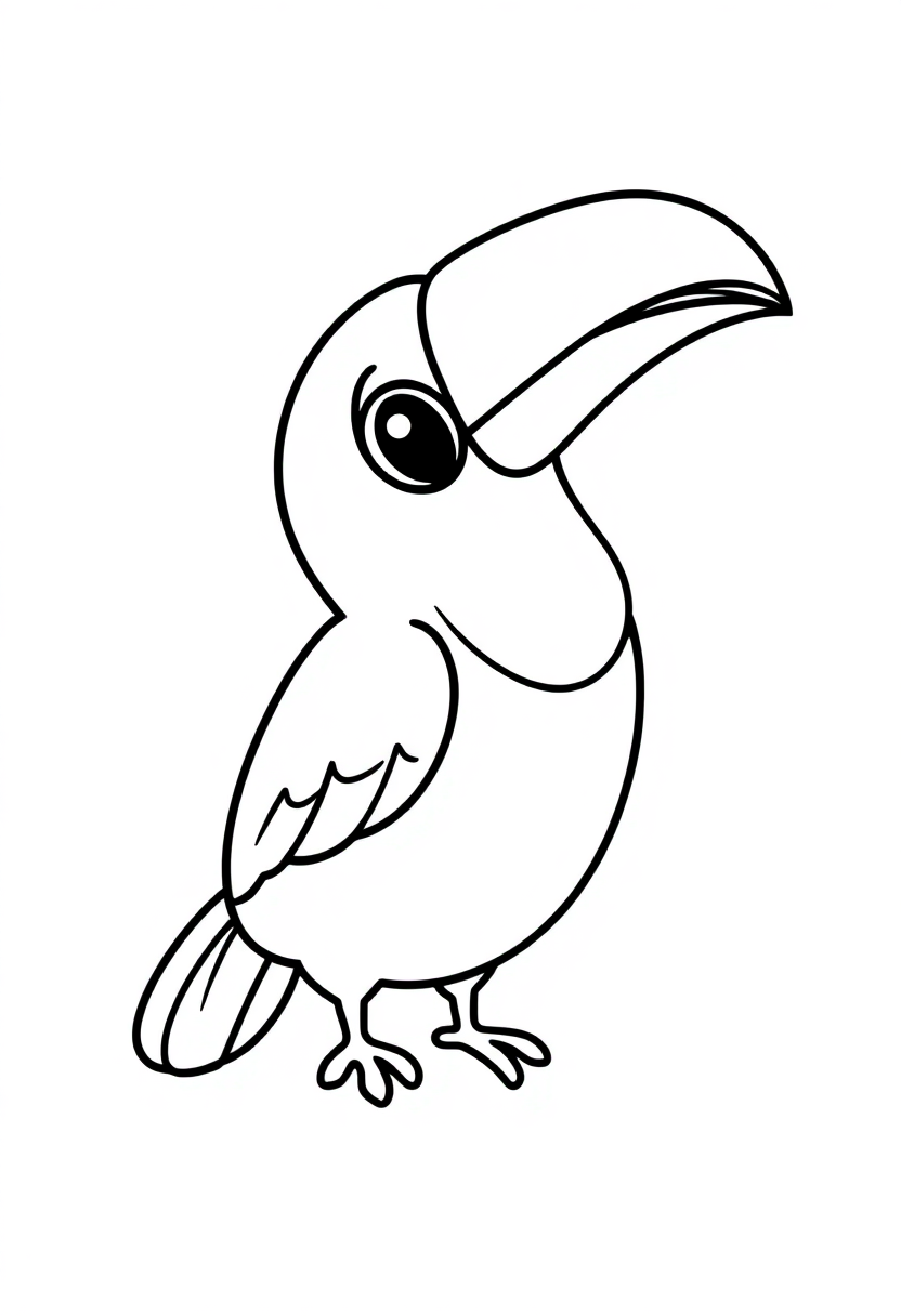 Toucan coloring page, free printable