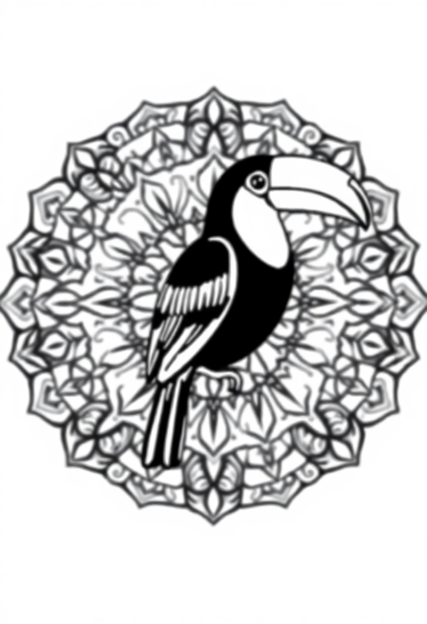 Toucan coloring page, free printable