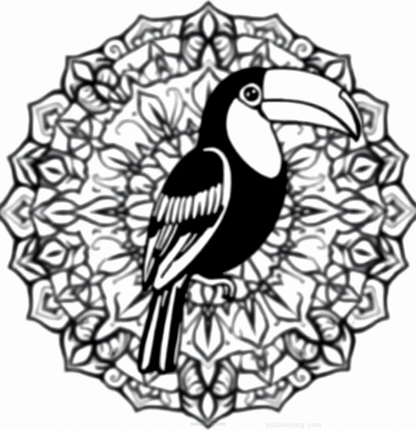 Toucan coloring page for kids