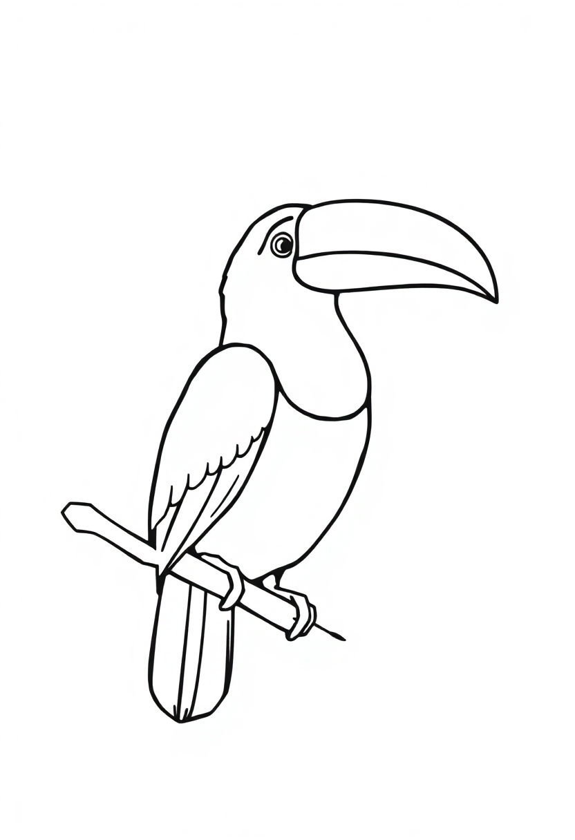 Toucan coloring page, free printable