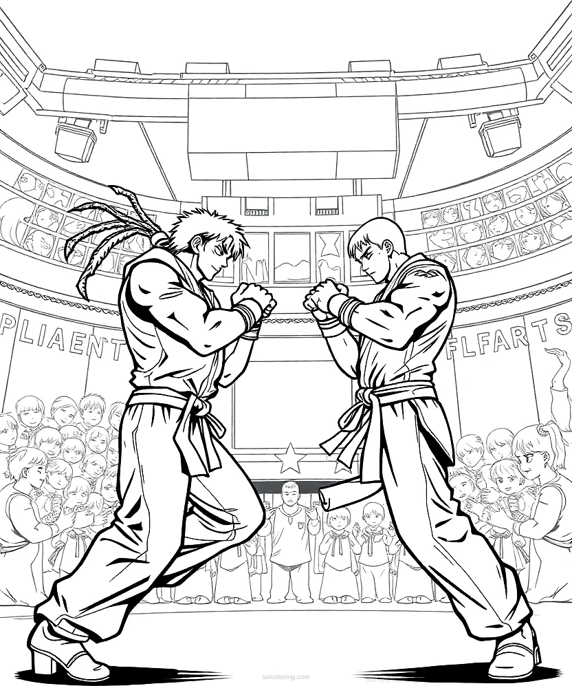 Tournament Fighting Arena coloring page for kids