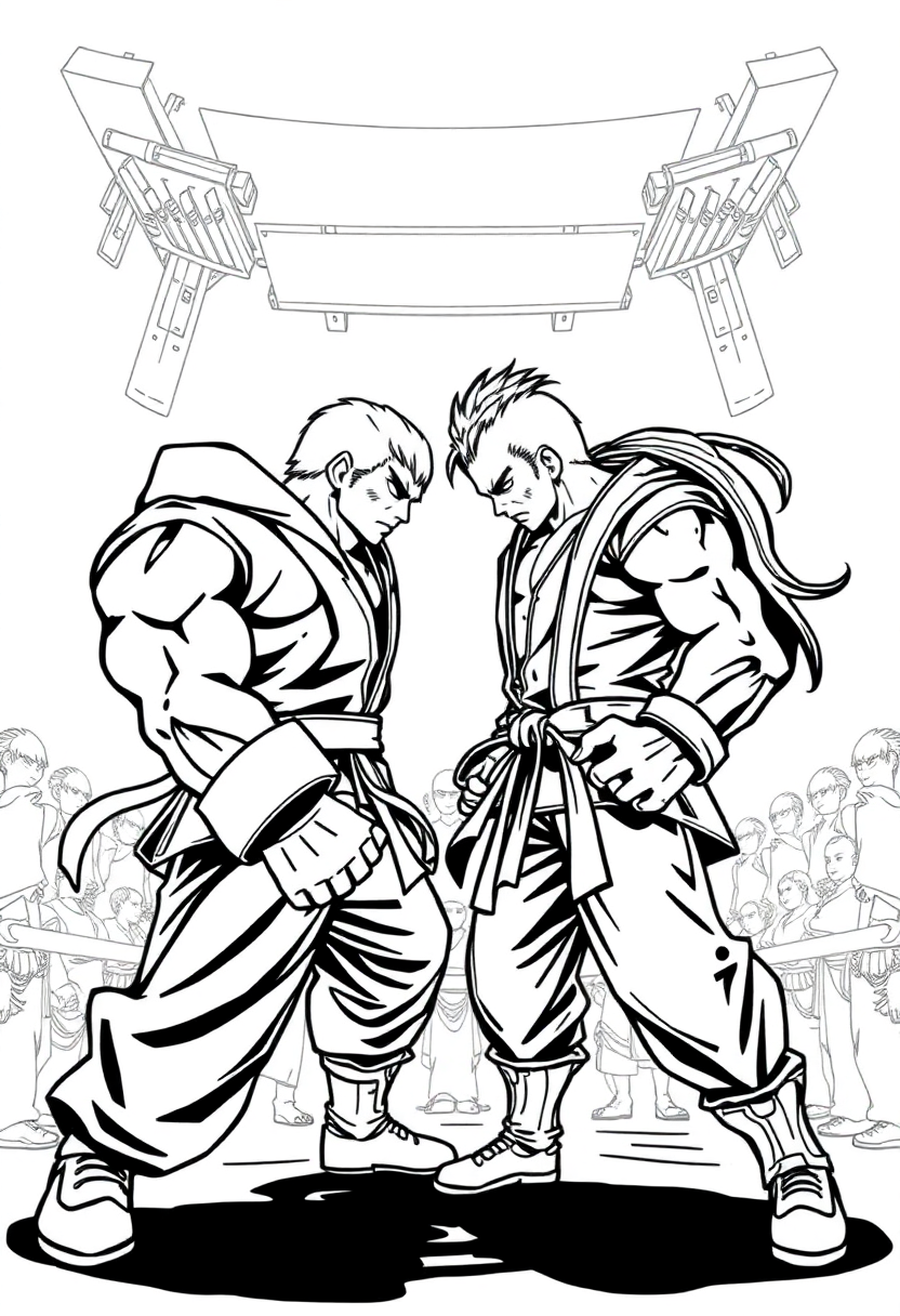 Tournament Fighting Arena coloring page, free printable