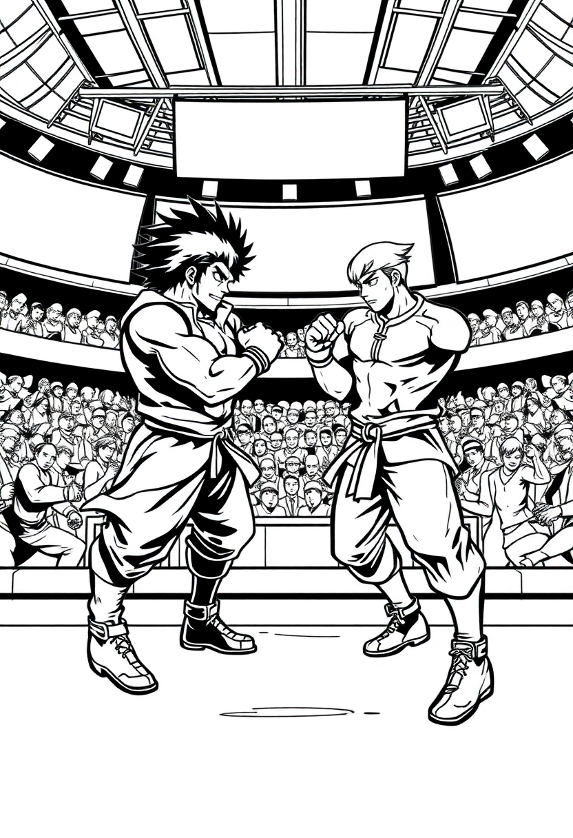 Tournament Fighting Arena coloring page, free printable