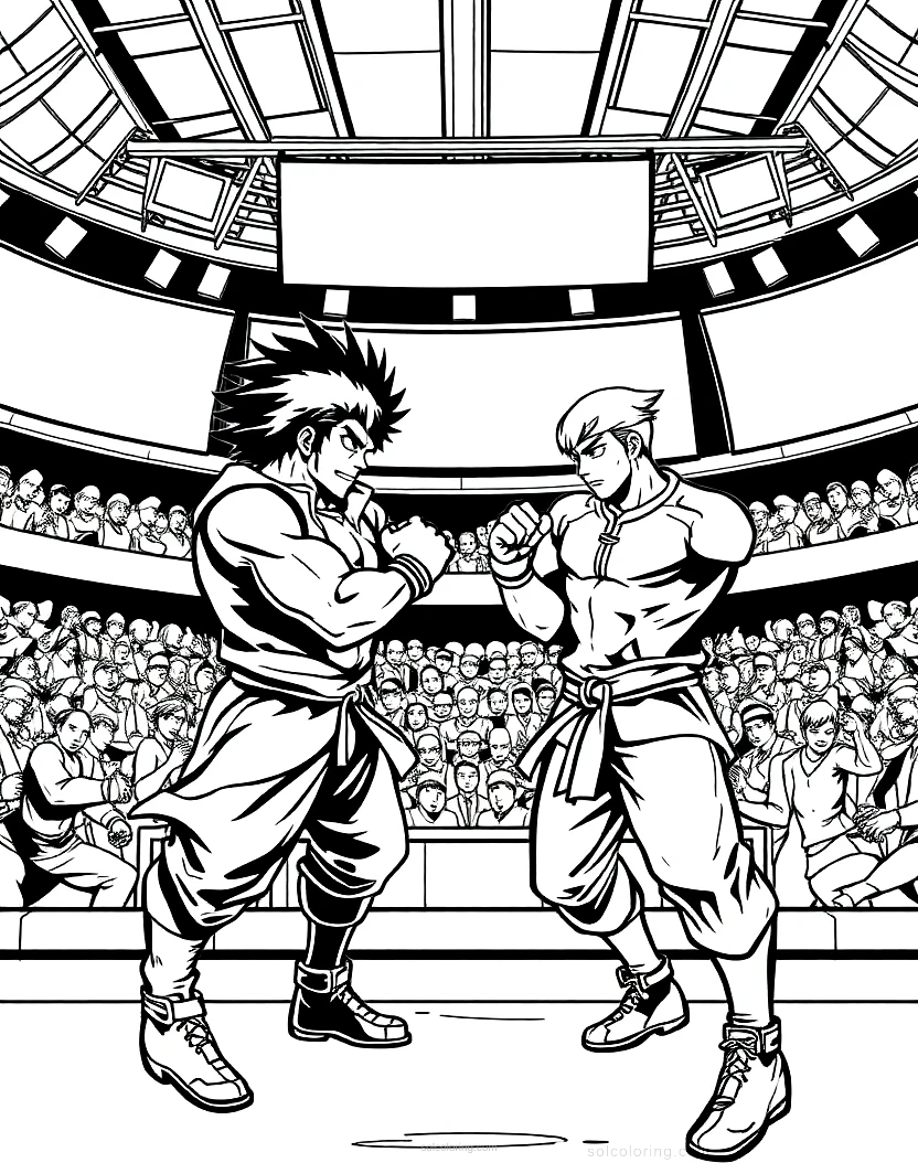 Tournament Fighting Arena coloring page for kids