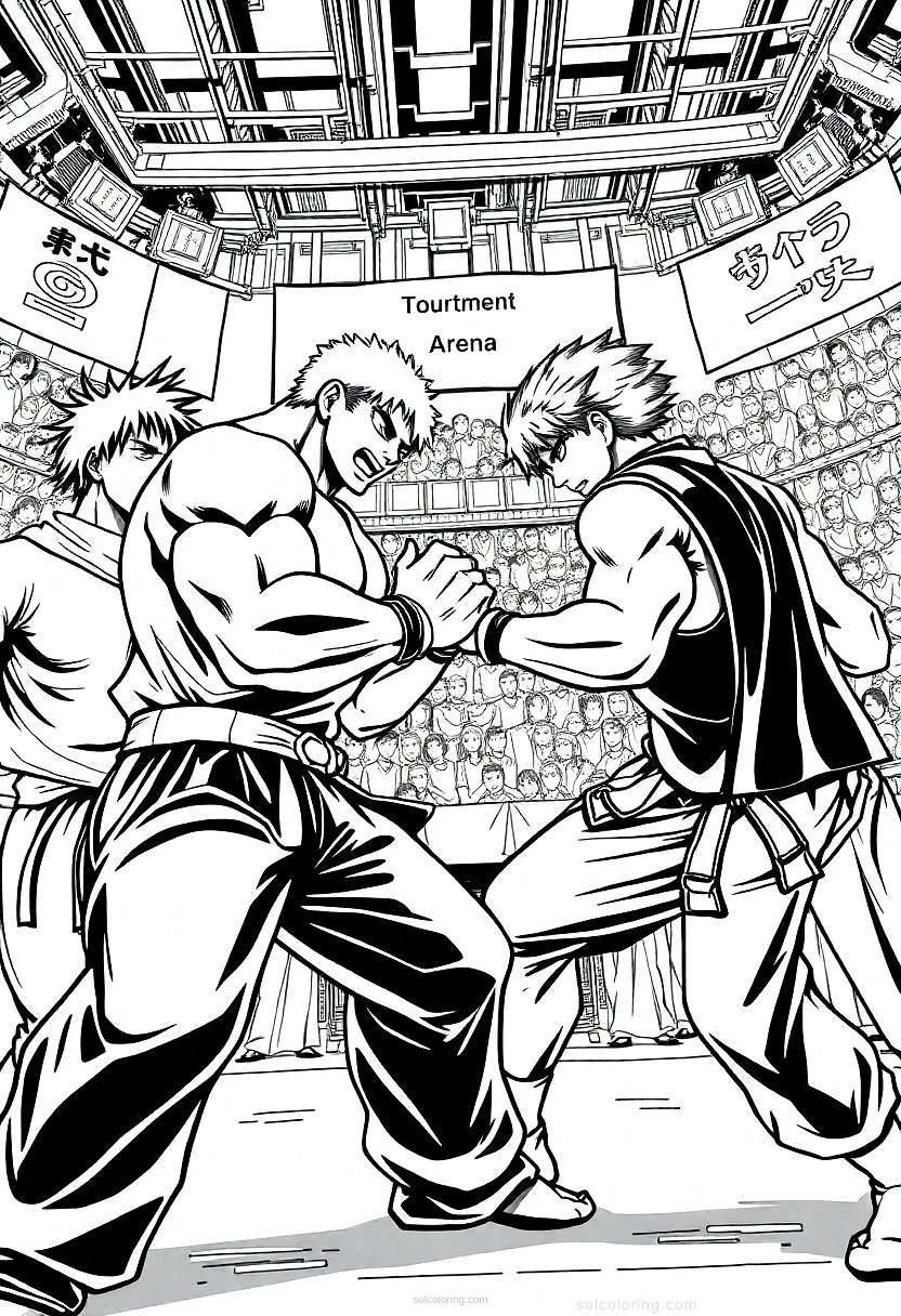 Tournament Fighting Arena coloring page for kids