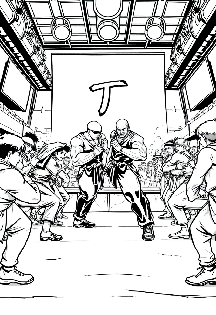 Tournament Fighting Arena coloring page, free printable