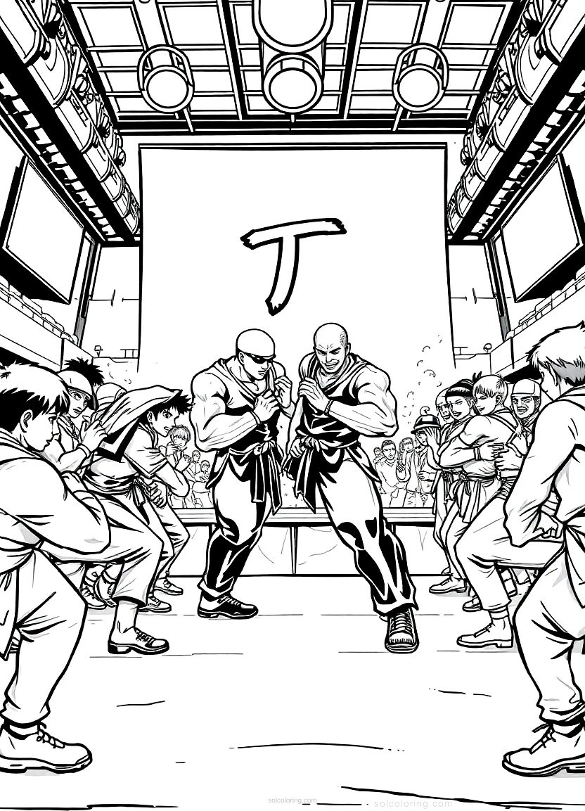 Tournament Fighting Arena coloring page for kids