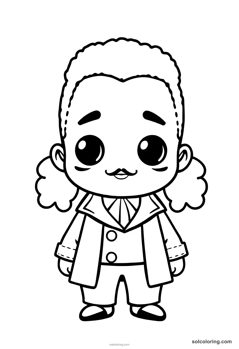 Chibi Toussaint Louverture of Haiti chibi coloring page for kids