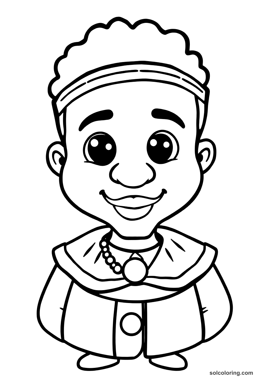 Cute Cartoon Toussaint Louverture of Haiti coloring page, free printable cute cartoon style