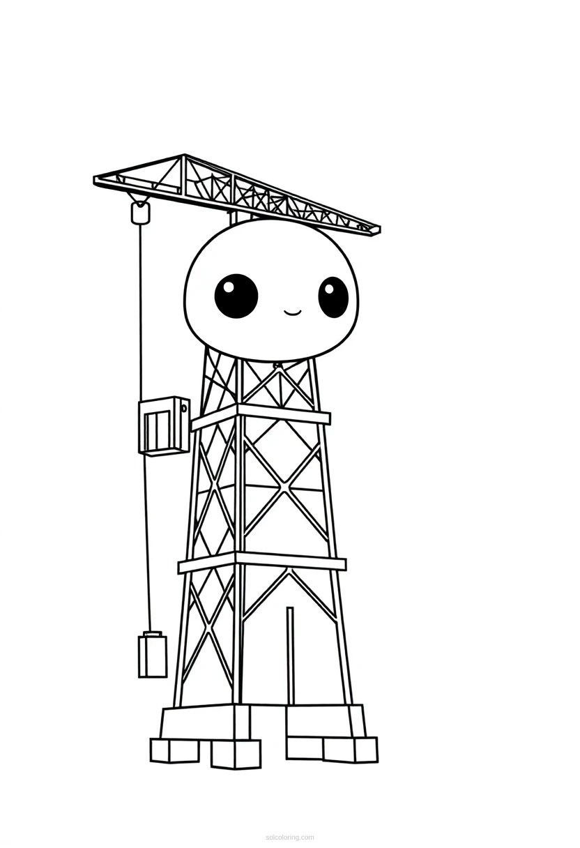 Tower Crane coloring page for kids