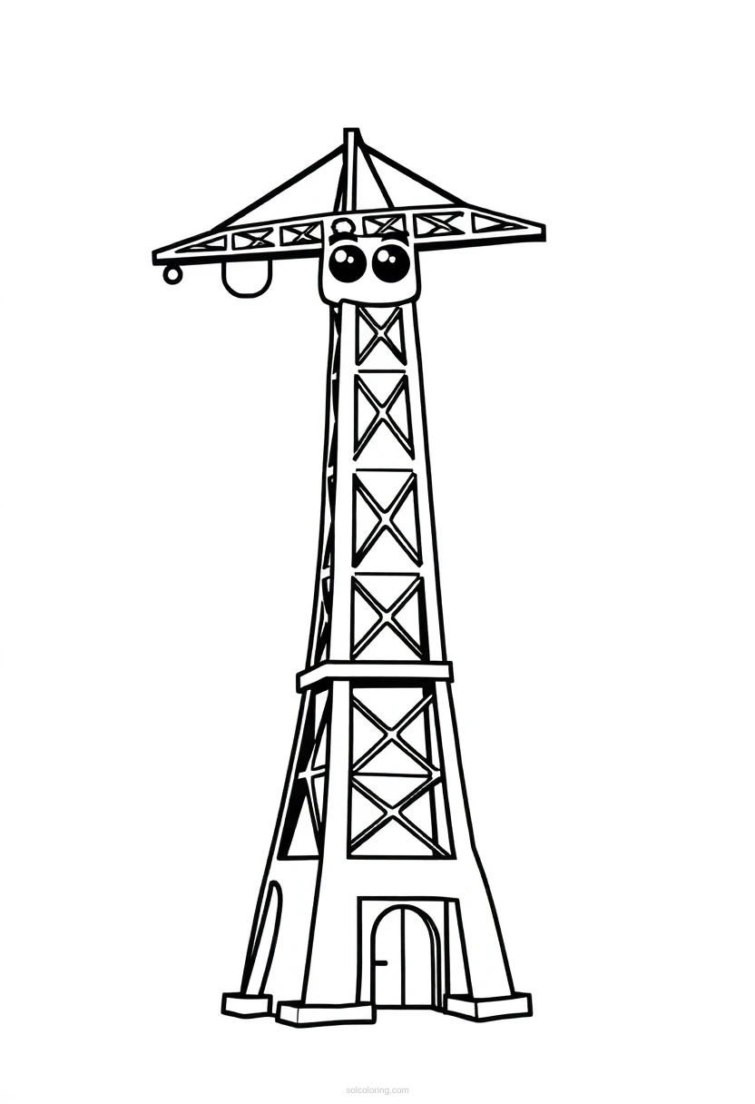 Tower Crane coloring page for kids