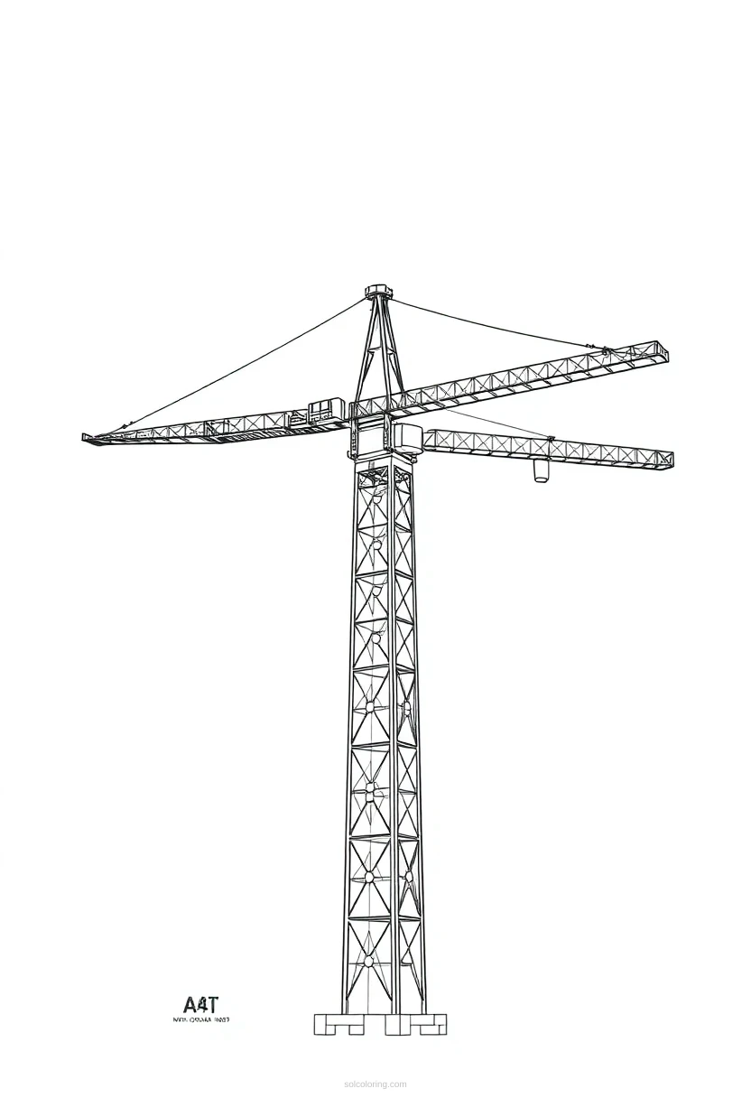 Tower Crane coloring page for kids