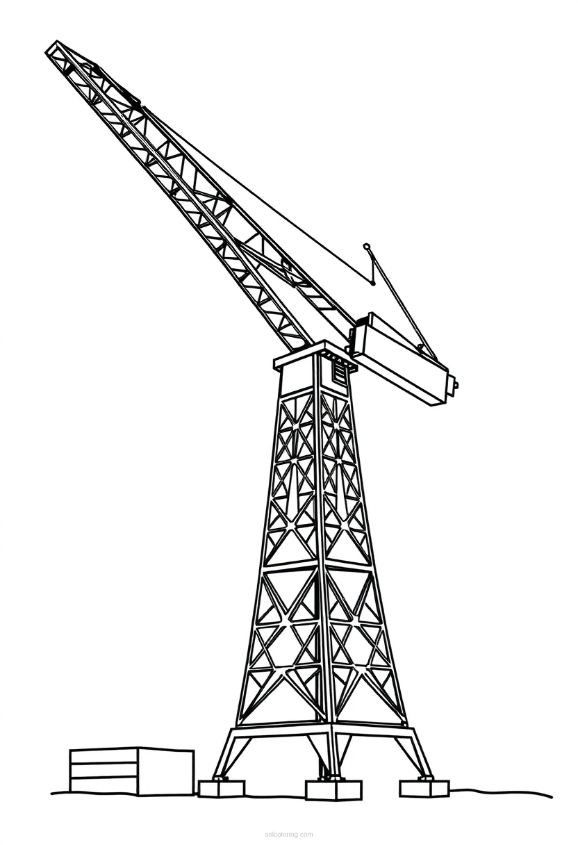 Tower Crane coloring page for kids