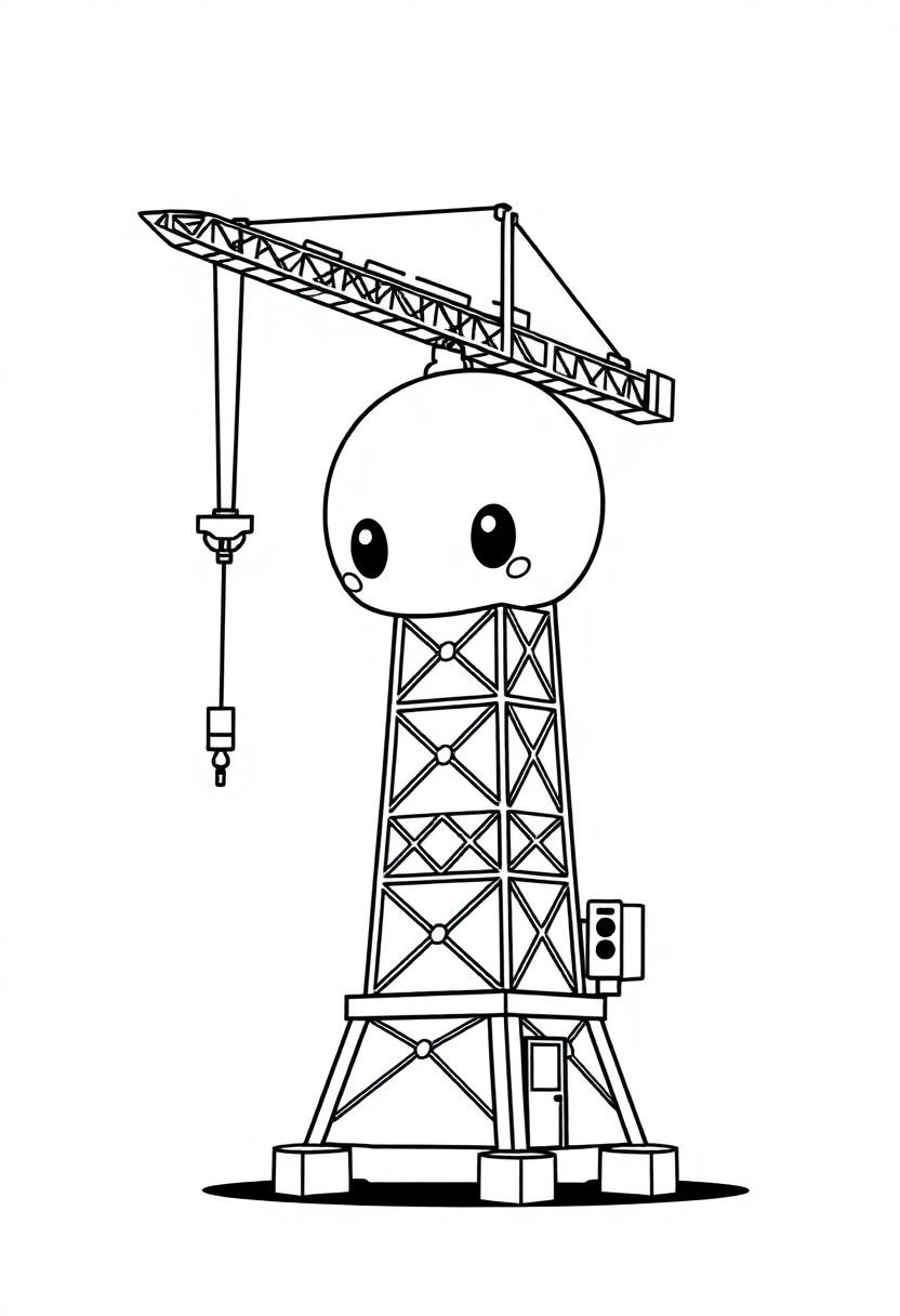 Tower Crane coloring page, free printable
