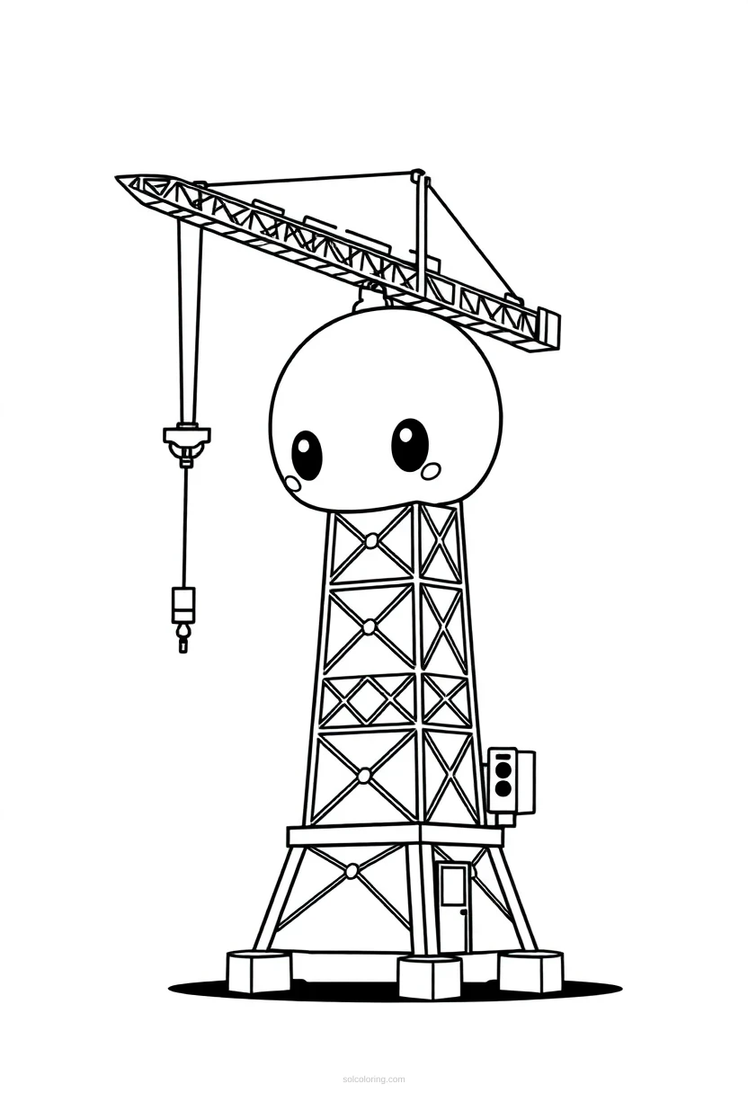 Tower Crane coloring page for kids