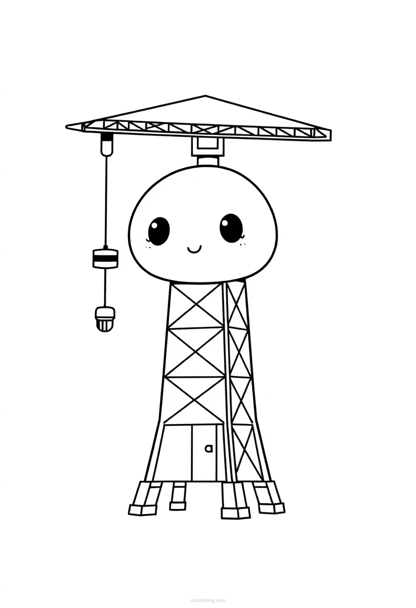 Tower Crane coloring page for kids