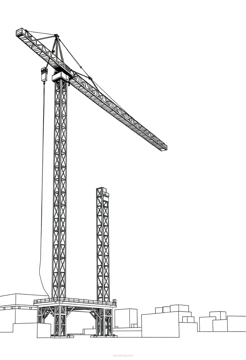 Tower Crane coloring page for kids