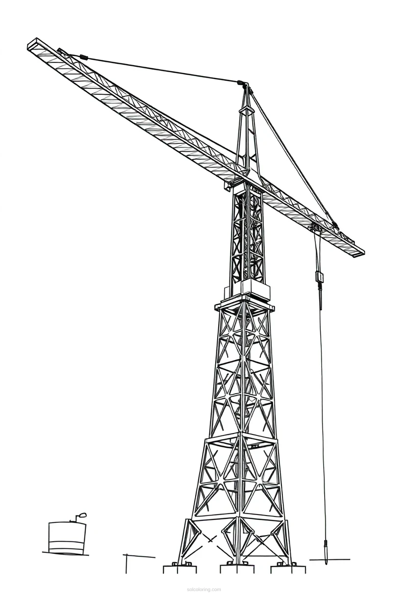 Tower Crane coloring page for kids