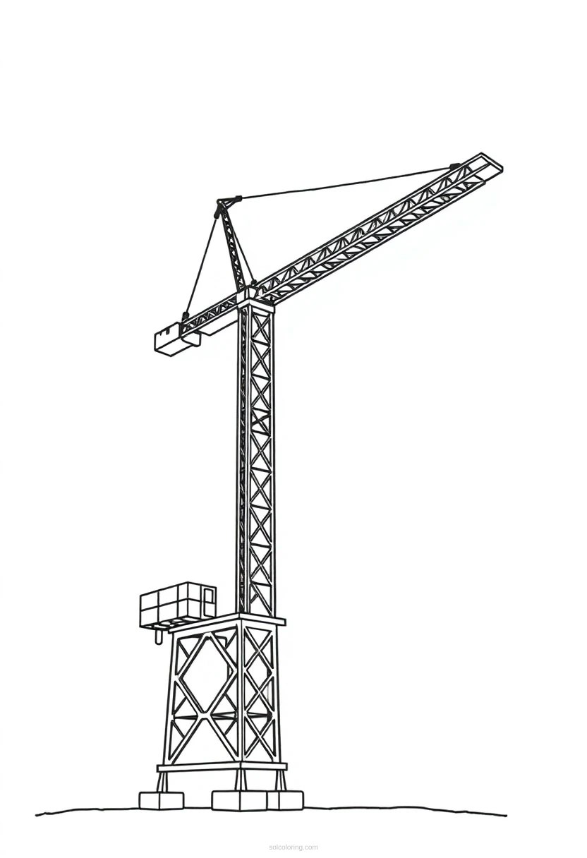 Tower Crane coloring page for kids