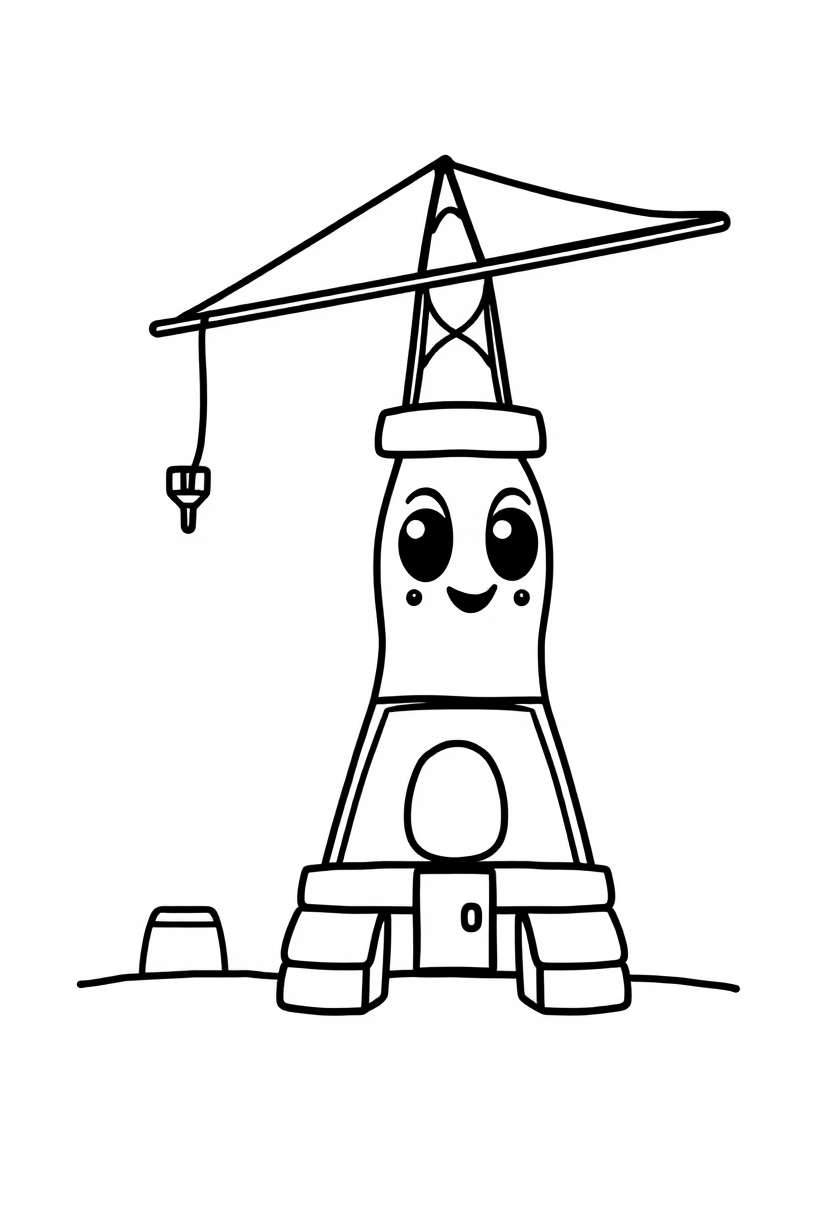 Tower Crane coloring page, free printable