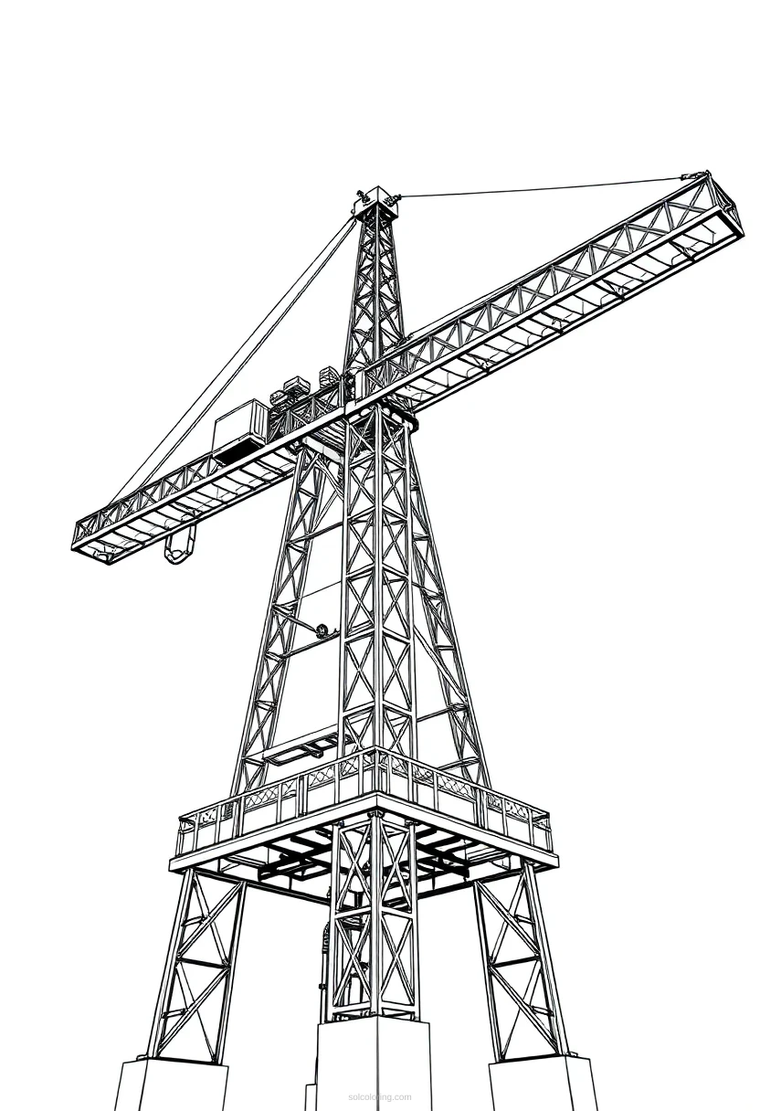 Tower Crane coloring page for kids