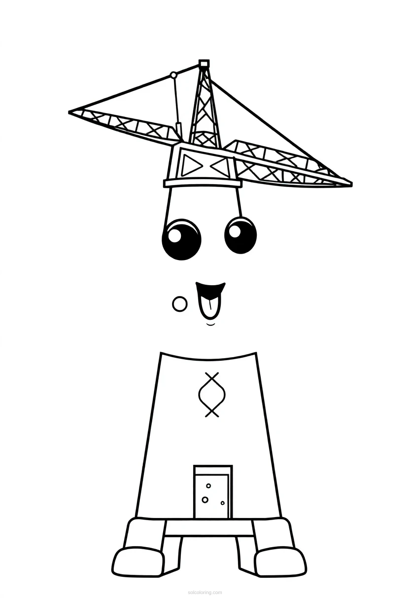 Tower Crane Mandala coloring page for kids