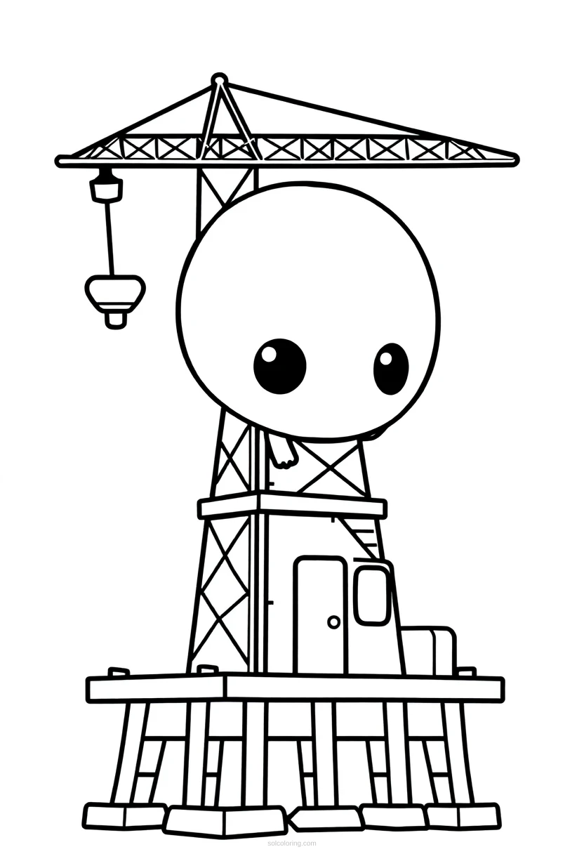 Tower Crane coloring page for kids
