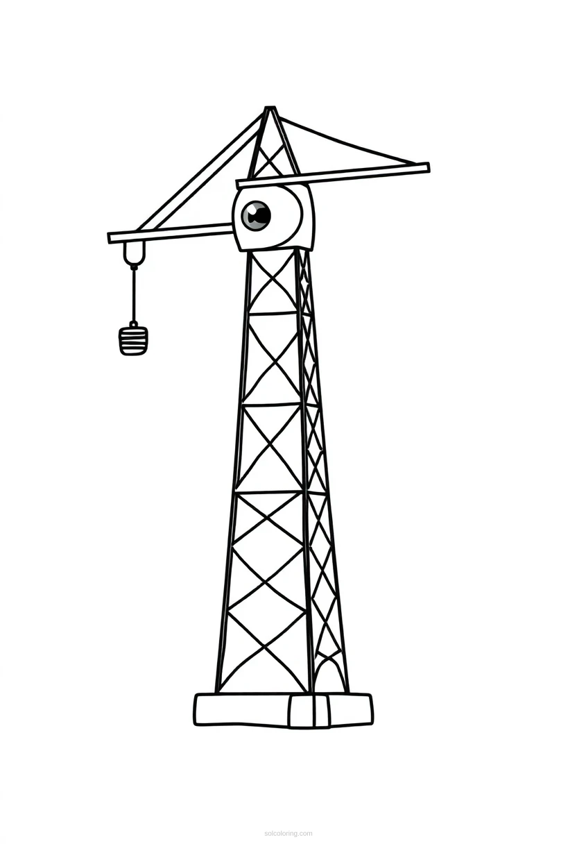 Tower Crane coloring page for kids