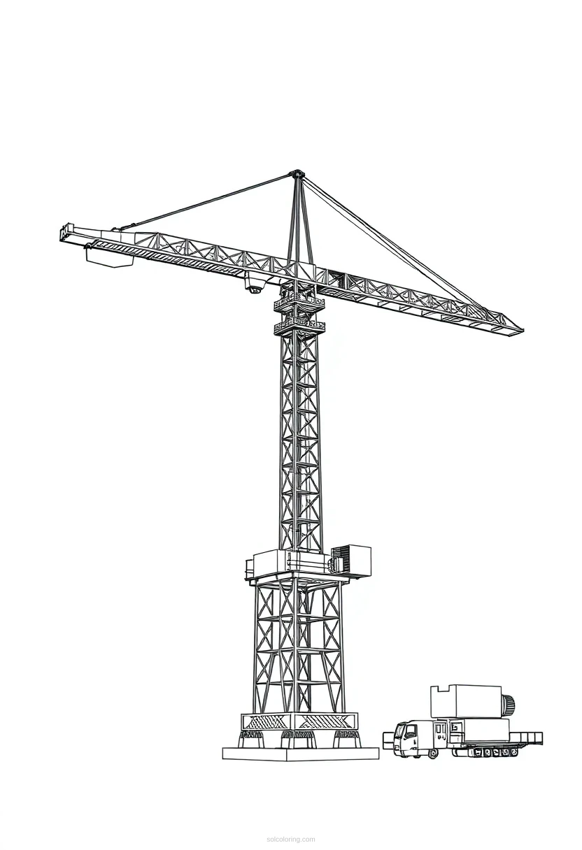 Tower Crane coloring page for kids