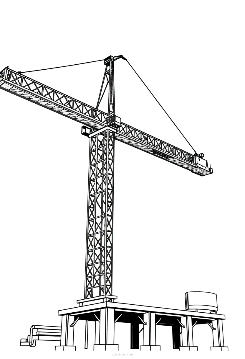Tower Crane coloring page for kids