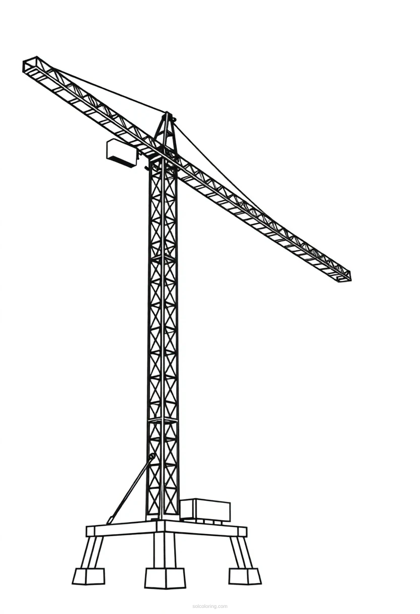 Tower Crane coloring page for kids