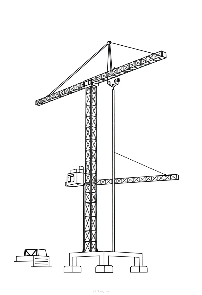 Tower Crane coloring page for kids