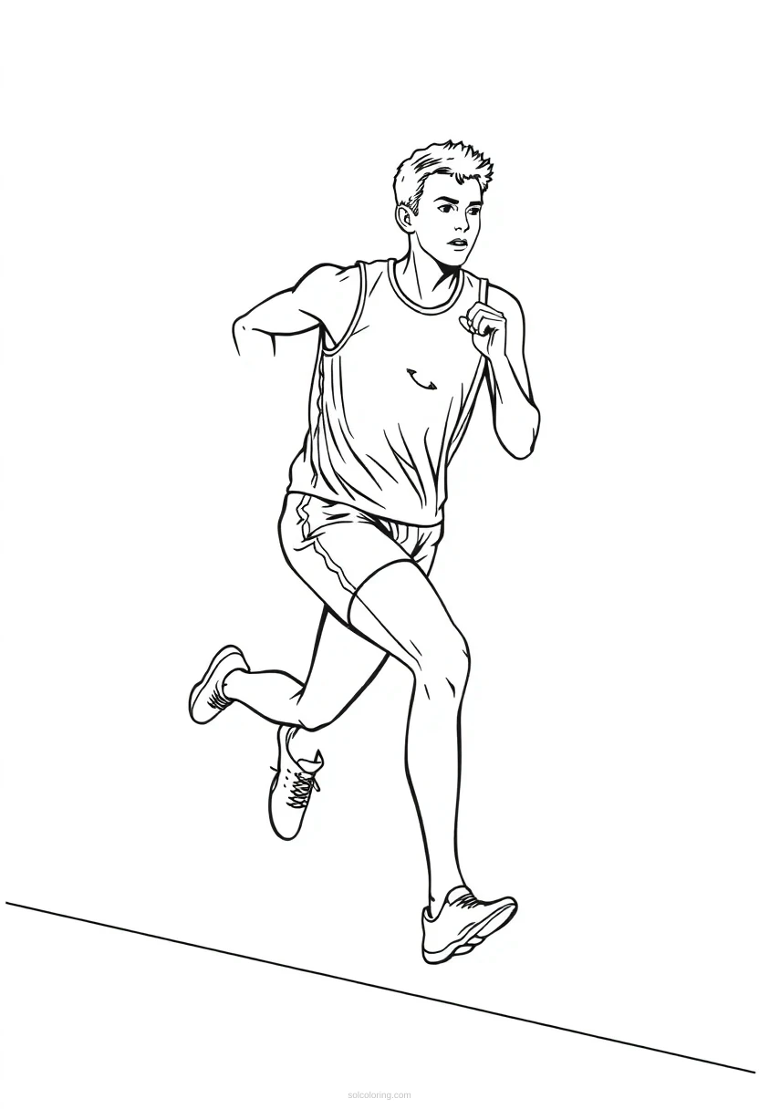 Track and Field Runner coloring page for kids