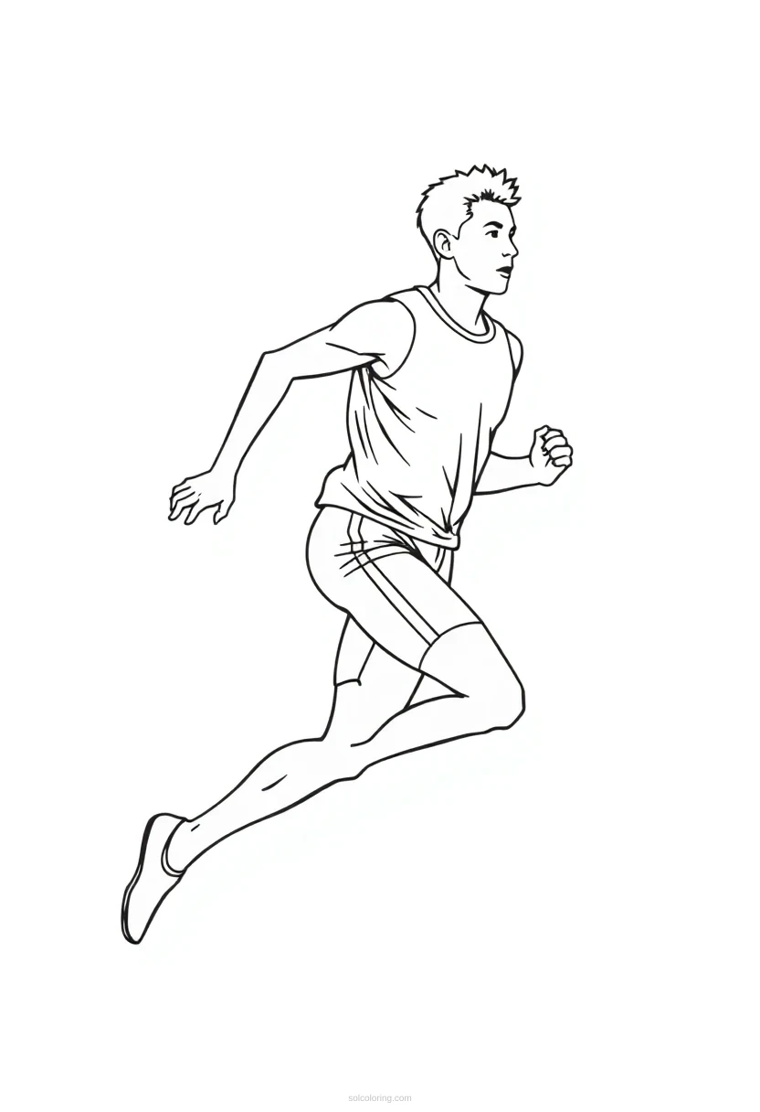 Track and Field Runner coloring page for kids