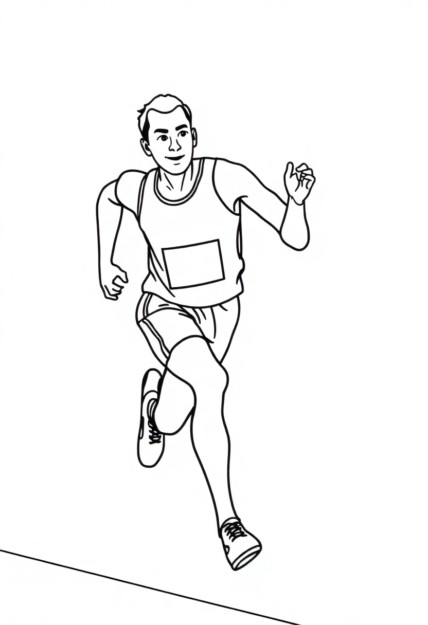 Track and Field Runner coloring page, free printable